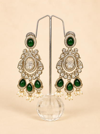 Emerald Chandbali Earrings