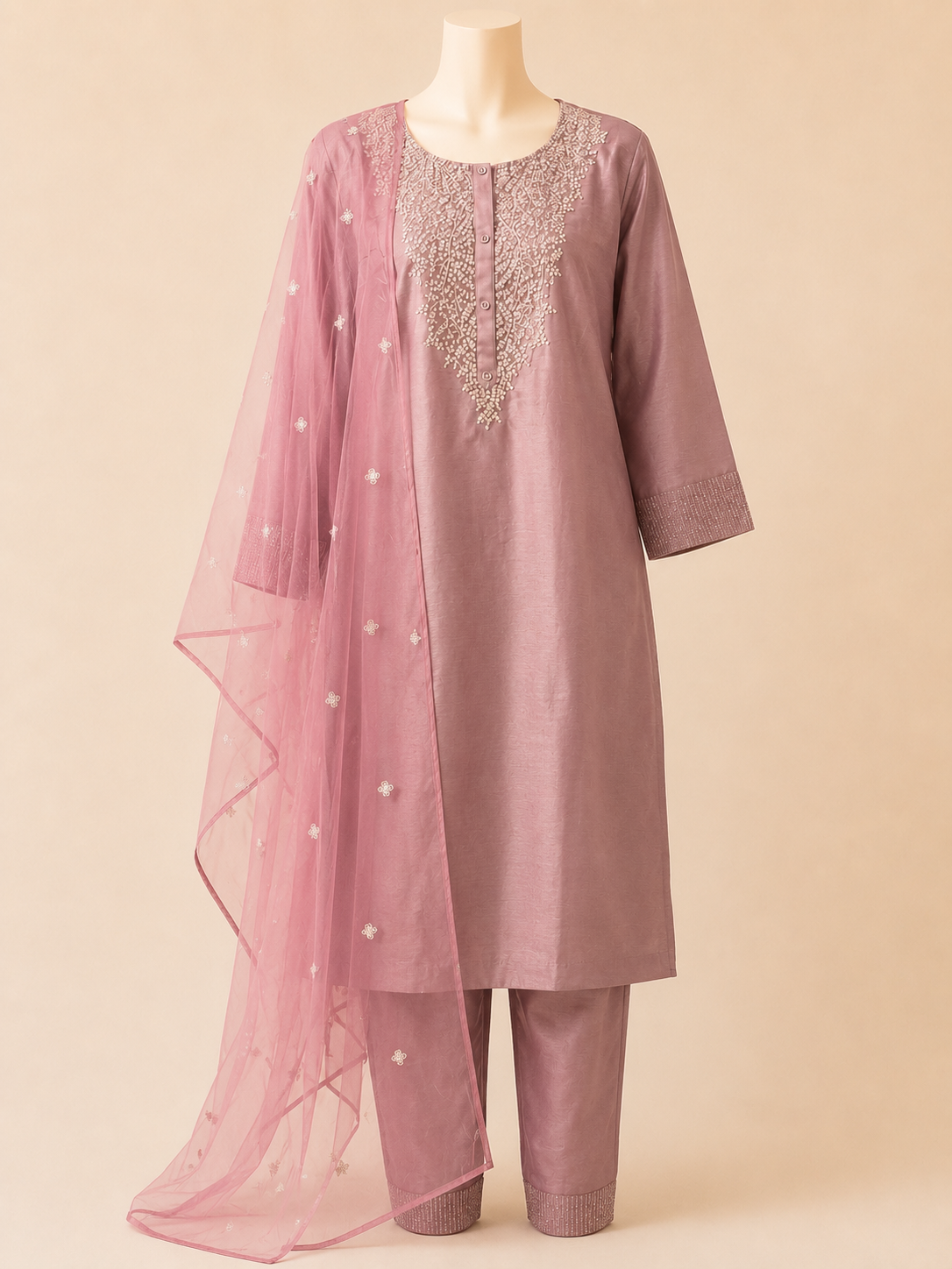 Dusty Rose Elegance 3-Piece Suit Set