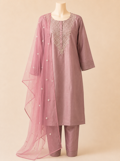 Dusty Rose Elegance 3-Piece Suit Set