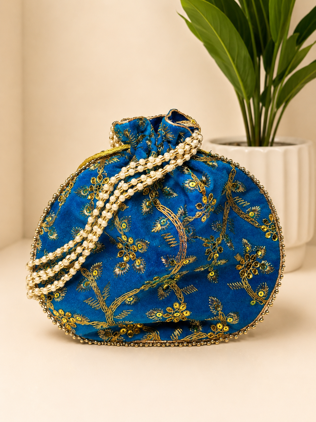 Neel Rani Pearl Potli Bag