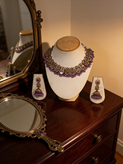Royal Amethyst Jhumka Set