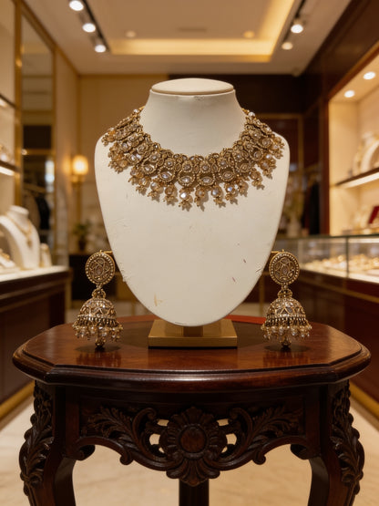 Champagne Cascade Jhumka Set